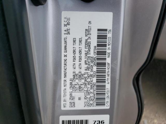 3TYSZ5AN4MT037503 - 2021 TOYOTA TACOMA ACCESS CAB ვერცხლისფერი ფოტო 13