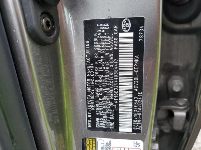 4T1BE32K44U884447 - 2004 TOYOTA CAMRY LE CHARCOAL photo 12