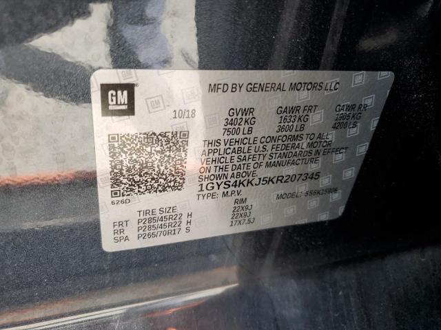 1GYS4KKJ5KR207345 - 2019 CADILLAC ESCALADE ESV PLATINUM CHARCOAL photo 13