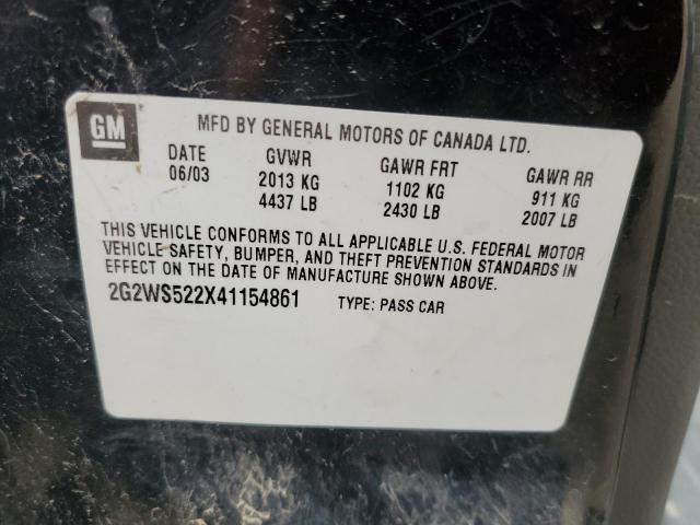 2G2WS522X41154861 - 2004 PONTIAC GRAND PRIX GT2 შავი ფოტო 13