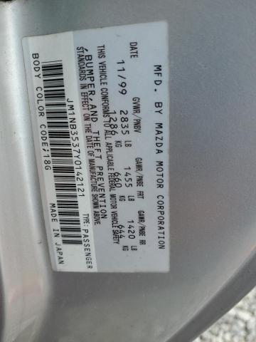 JM1NB3537Y0142121 - 2000 MAZDA MX-5 MIATA BASE SILVER photo 12