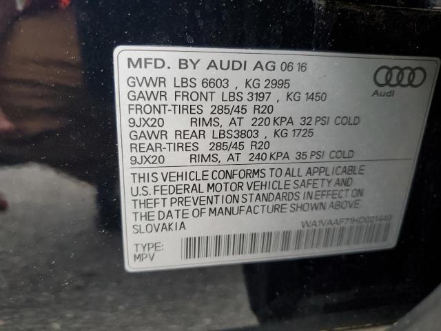 WA1VAAF71HD021449 - 2017 AUDI Q7 PRESTIGE GRAY photo 13