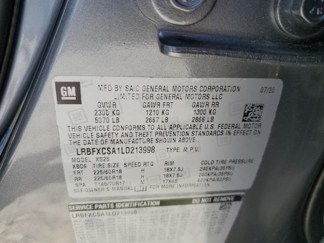 LRBFXCSA1LD213998 - 2020 BUICK ENVISION ESSENCE Boz foto 13