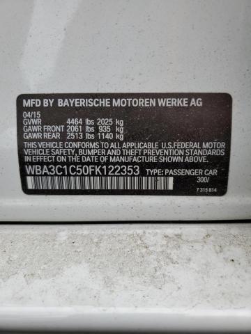 WBA3C1C50FK122353 - 2015 BMW 328 I SULEV WHITE photo 12