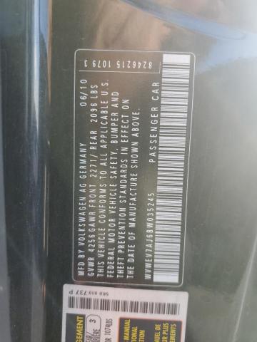 WVWEV7AJ6BW035245 - 2011 VOLKSWAGEN JETTA BLACK photo 13