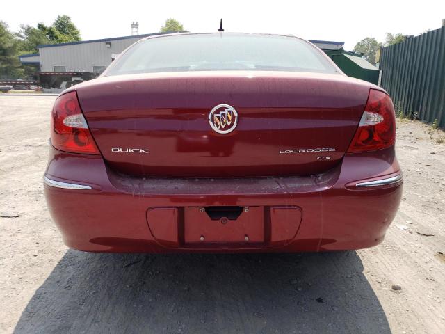 2G4WC582081353760 - 2008 BUICK LACROSSE CX BURGUNDY photo 6