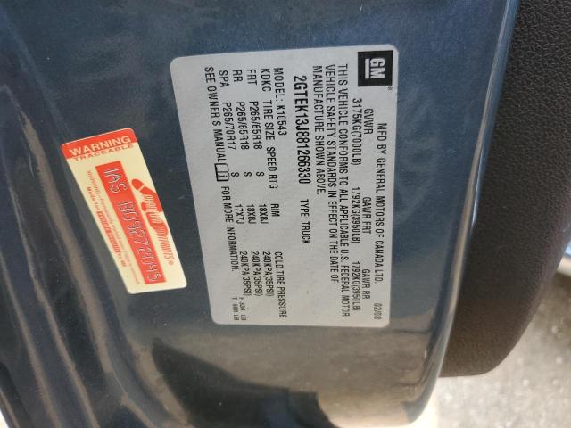 2GTEK13J881266330 - 2008 GMC SIERRA K1500 GRAY photo 12