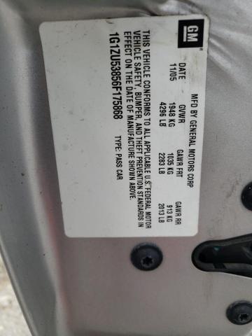 1G1ZU53856F175868 - 2006 CHEVROLET MALIBU LTZ ვერცხლისფერი ფოტო 12