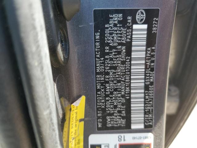 4T1BK1EB8EU130042 - 2014 TOYOTA AVALON BASE 灰色 照片 12