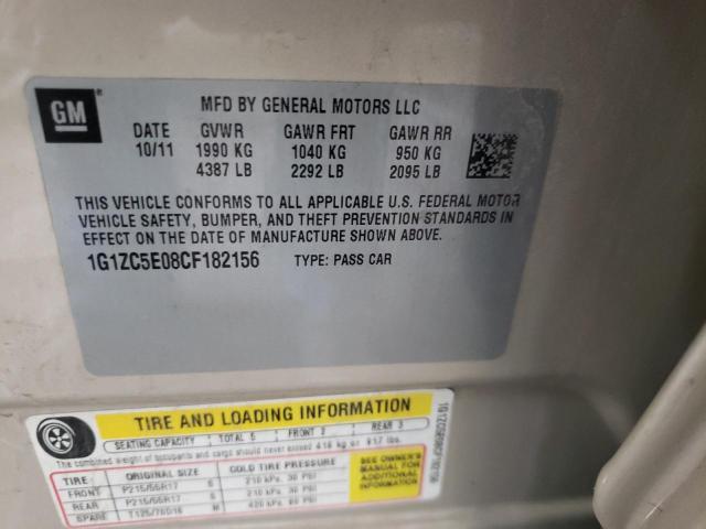 1G1ZC5E08CF182156 - 2012 CHEVROLET MALIBU 1LT GOLD photo 12