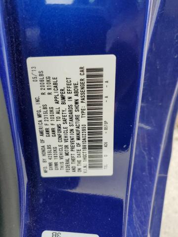 1HGCT1B81DA023950 - 2013 HONDA ACCORD EXL BLUE photo 12