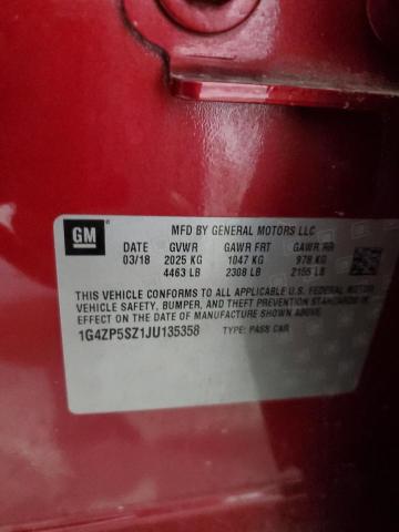 1G4ZP5SZ1JU135358 - 2018 BUICK LACROSSE ESSENCE Bordo foto 12