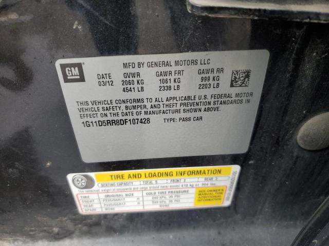 1G11D5RR8DF107428 - 2013 CHEVROLET MALIBU 1LT BLACK photo 12