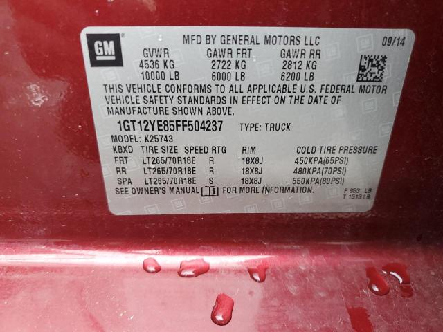 1GT12YE85FF504237 - 2015 GMC SIERRA K2500 SLE RED photo 13