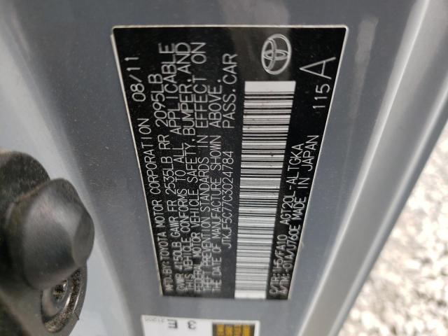 JTKJF5C77C3024784 - 2012 TOYOTA SCION TC 灰色 照片 13
