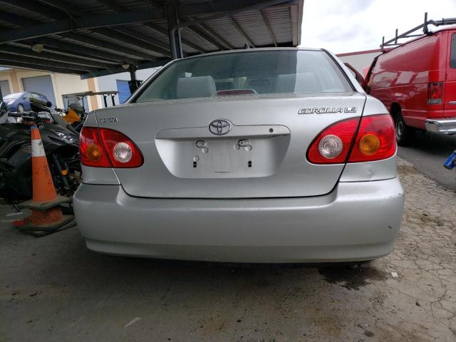 JTDBR32E030008743 - 2003 TOYOTA COROLLA CE SILVER photo 6