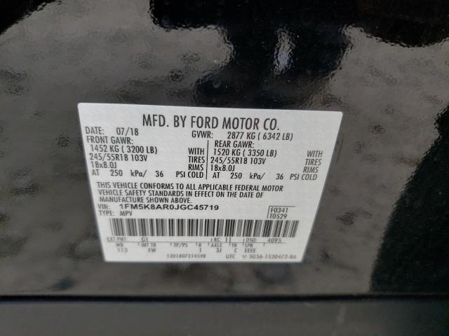 1FM5K8AR0JGC45719 - 2018 FORD EXPLORER POLICE INTERCEPTOR BLACK photo 13