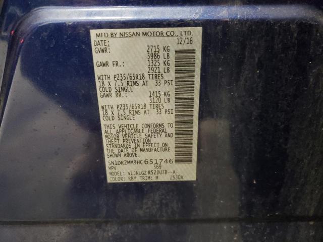 5N1DR2MM9HC651746 - 2017 NISSAN PATHFINDER S BLUE photo 13