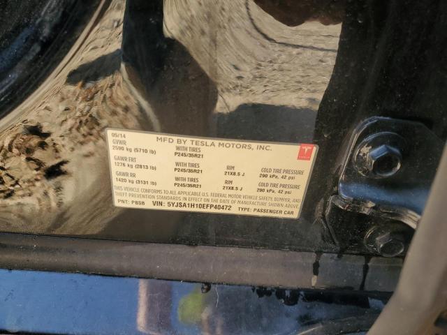 5YJSA1H10EFP40472 - 2014 TESLA MODEL S BLACK photo 12
