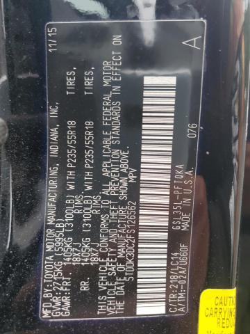 5TDDK3DC2FS126562 - 2015 TOYOTA SIENNA XLE 黑色 照片 13