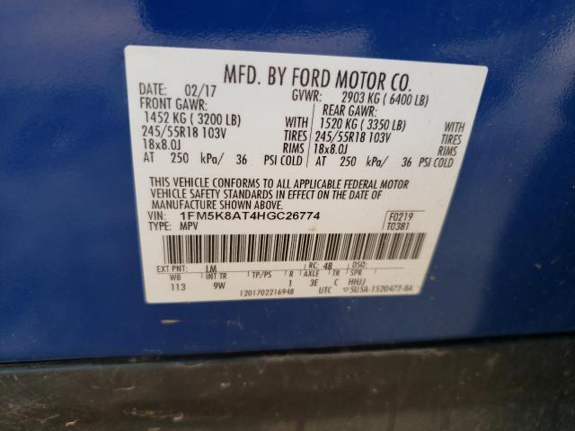 1FM5K8AT4HGC26774 - 2017 FORD EXPLORER POLICE INTERCEPTOR 蓝色 照片 13