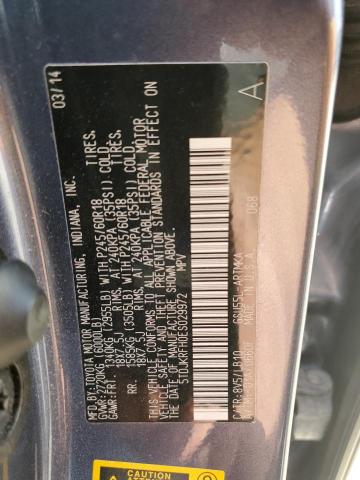 5TDJKRFH0ES029972 - 2014 TOYOTA HIGHLANDER XLE Mavi foto 13