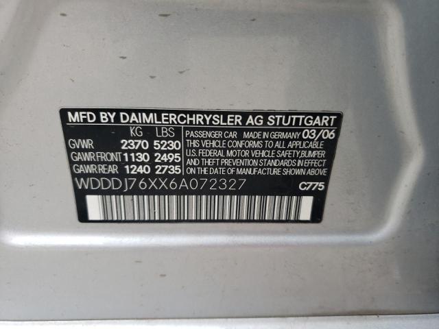 WDDDJ76XX6A072327 - 2006 MERCEDES-BENZ CLS 55 AMG SILVER photo 12