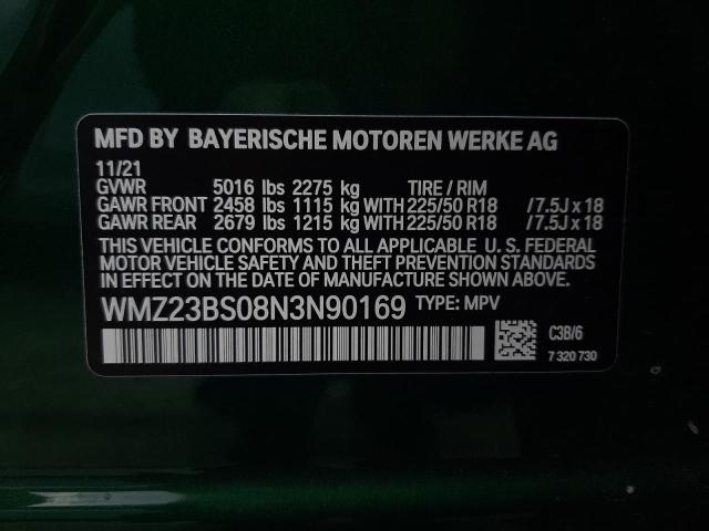 WMZ23BS08N3N90169 - 2022 MINI COOPER S E COUNTRYMAN ALL4 GREEN photo 13