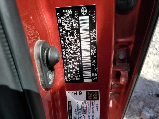 JTDKARFU6H3539477 - 2017 TOYOTA PRIUS Qırmızı foto 14