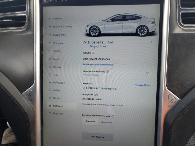 5YJSA1DP1CFS00006 - 2012 TESLA MODEL S 白色 照片 9