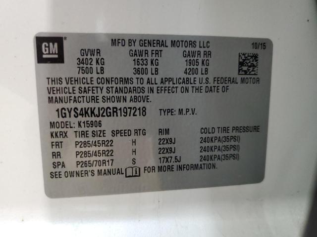 1GYS4KKJ2GR197218 - 2016 CADILLAC ESCALADE ESV PLATINUM Ақ фото 14