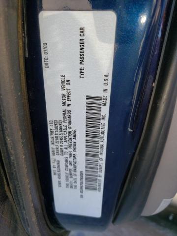 4S3BH675X47606389 - 2004 SUBARU LEGACY OUTBACK AWP 蓝色 照片 13