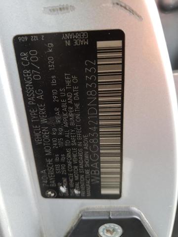 WBAGG83421DN83332 - 2001 BMW 740 I AUTOMATIC Күміс фото 12