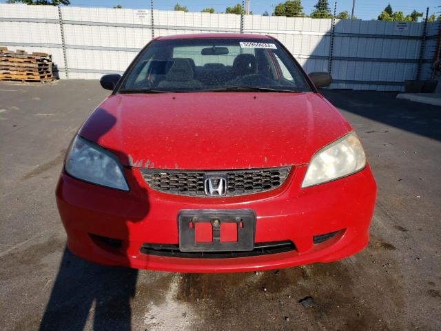 1HGEM22105L050836 - 2005 HONDA CIVIC DX VP Qırmızı foto 5