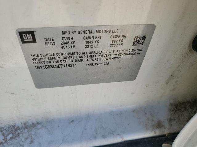 1G11C5SL3EF116211 - 2014 CHEVROLET MALIBU 1LT WHITE photo 12