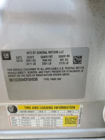 1G1ZC5E04CF304236 - 2012 CHEVROLET MALIBU 1LT SILVER photo 12