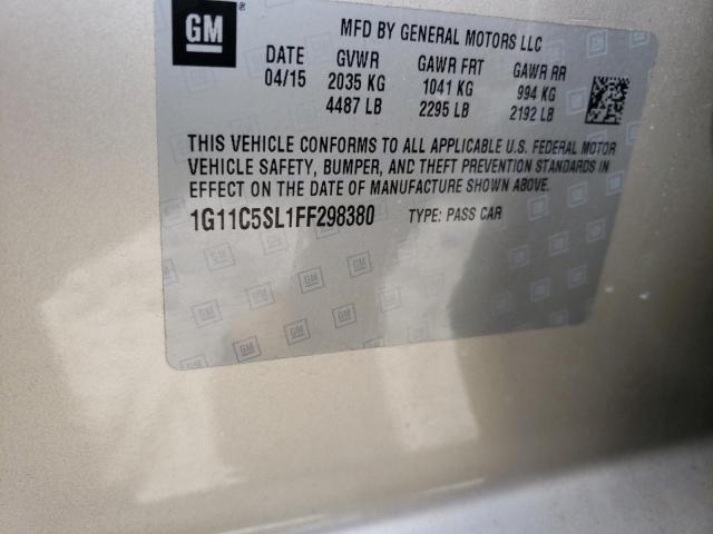 1G11C5SL1FF298380 - 2015 CHEVROLET MALIBU 1LT 金色 照片 12