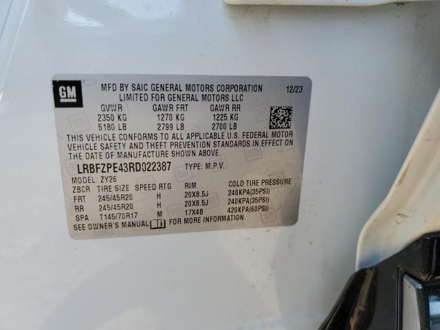 LRBFZPE43RD022387 - 2024 BUICK ENVISION ESSENCE أبيض صورة 13