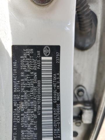 4T1BK1EB0EU093889 - 2014 TOYOTA AVALON BASE WHITE photo 13