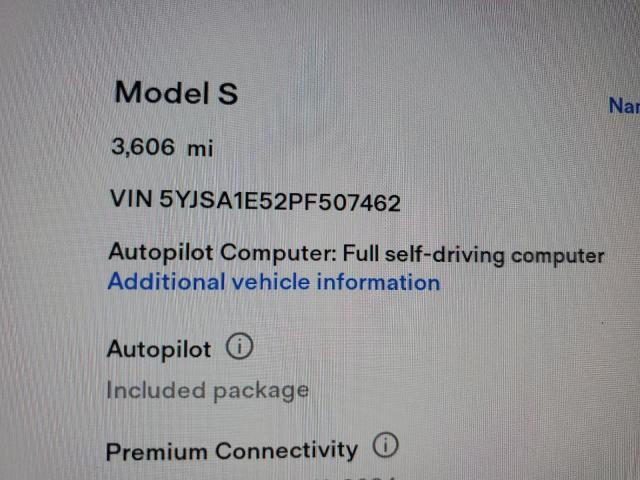 5YJSA1E52PF507462 - 2023 TESLA MODEL S შავი ფოტო 9