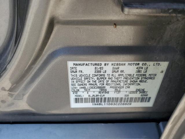 1N4BL11D63C208609 - 2003 NISSAN ALTIMA SE TAN photo 12