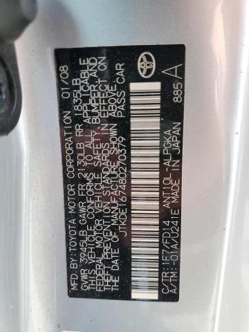 JTKDE167480270379 - 2008 TOYOTA SCION TC ვერცხლისფერი ფოტო 13