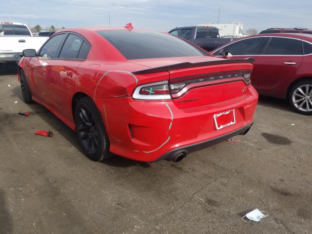 2C3CDXGJ9LH216474 - 2020 DODGE CHARGER SCAT PACK RED photo 3