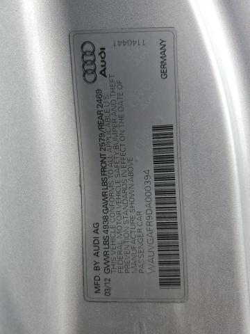 WAUVGAFR9DA000394 - 2013 AUDI S5 PRESTIGE SILVER photo 12
