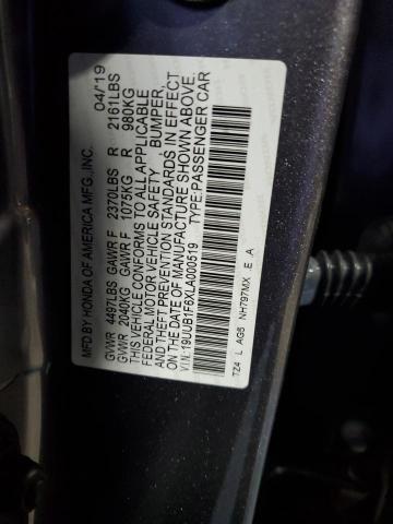 19UUB1F6XLA000519 - 2020 ACURA TLX TECHNOLOGY ნაცრისფერი ფოტო 13