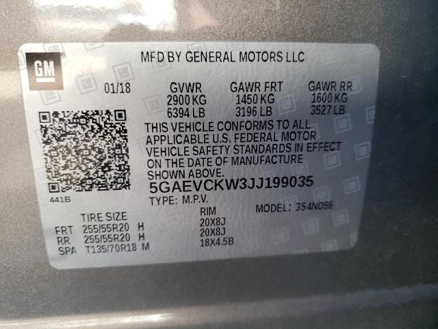 5GAEVCKW3JJ199035 - 2018 BUICK ENCLAVE AVENIR 石墨色 照片 14