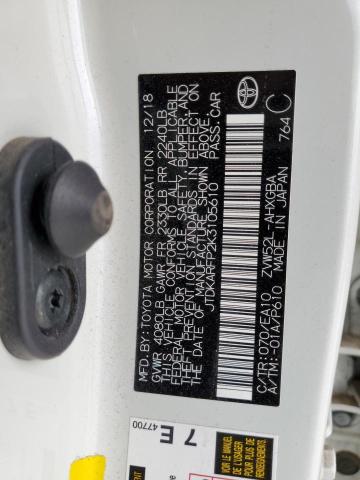 JTDKARFP2K3105610 - 2019 TOYOTA PRIUS PRIM თეთრი ფოტო 12