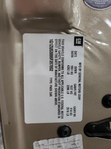 1G1ZU53886F267802 - 2006 CHEVROLET MALIBU LTZ ბეჟი ფოტო 12