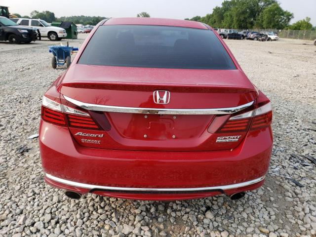 1HGCR2E16HA144465 - 2017 HONDA ACCORD SPORT SPECIAL EDITION RED photo 6