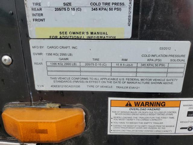 4D6EB1215CA031036 - 2012 CARGO TRAILER BLACK photo 10